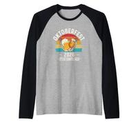 Oktoberfest 2026 Vamos a Beber Cerveza con Cara de Schnitzel Camiseta Manga Raglan