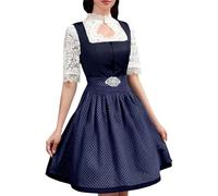 Oktoberfest Bávaro - Disfraz de camarera para mujer, 3 piezas, vestido tradicional Midi, para mujer, disfraz de disfraz ajustable, falda grande, para Halloween