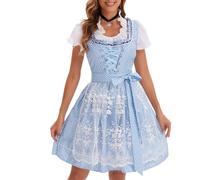 Oktoberfest Camarera Vestido de Fiesta Cerveza Carnaval Halloween Disfraz Ropa Gótica para Adolescentes Camisa de Mujer (Azul, S)