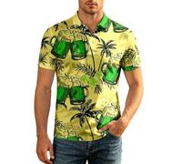 Oktoberfest Camisa Hawaiana Divertida de Cerveza Camisa Hawaiana para Hombres Y Mujeres Divertida Manga Corta con Bolsillo Frontal Fiesta Bebidas Estampados de Botellas de Cerveza