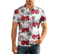 Oktoberfest Camisa Hawaiana Divertida de Cerveza Camisa Hawaiana para Hombres Y Mujeres Divertida Manga Corta con Bolsillo Frontal Fiesta Bebidas Estampados de Botellas de Cerveza