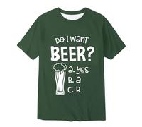 Oktoberfest - Camiseta para hombre, manga corta, cuello redondo, transpirable, cómoda, diseño de letras, algodón, Verde militar., M