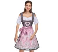 Oktoberfest Costumes - Delantal rosa para mujer, vestido bávaro alemán