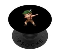 Oktoberfest Dabbing Girl Lederhosen Beer Dirndl bávaro PopSockets PopGrip Adhesivo