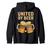 Oktoberfest Drinking 2025 United by Beer Alemania Bandera de Estados Unidos Sudadera con Capucha