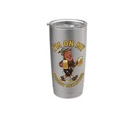 Oktoberfest Im On My Wurst Comportamiento Divertido Salchicha Cerveza Vaso térmico de acero inoxidable de doble pared
