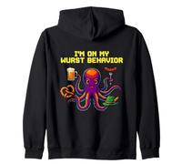 Oktoberfest I'm On My Wurst Comportamiento Pulpo Pixel Art Cerveza Sudadera con Capucha