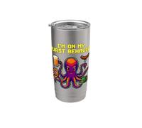 Oktoberfest I'm On My Wurst Comportamiento Pulpo Pixel Art Cerveza Vaso térmico de acero inoxidable de doble pared