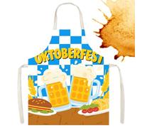 Oktoberfest Kitchen Apron, Chef Cooking Apron With Breathable Oil-Proof Fabric, Adjustable Waist Tie For Home Cooking Catering Baking Woodworking Hair Salon Sturdy Checkered Design Protective Clothing