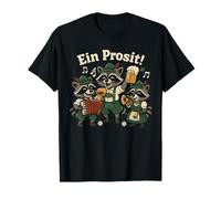 Oktoberfest Mapaches Tocando música Tradicional Divertido Cerveza Camiseta
