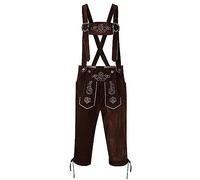 Oktoberfest Traje De Peto Para Hombre pantalón Cuero Tradicional con Tirantes Color MarróN Bordado Envejecido Regional AlemáN Baviera Pantalones Cortos Tradicionales Retro, BáVaro Carnaval