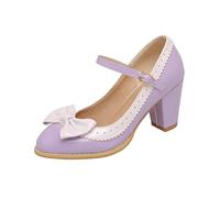 Oktoberfest Zapatos tiroleses para mujer, elegantes, estilo Mary Jane, informales, vintage, patchwork, lazo, pajarita Lolita, cómodos, tacones altos, rockabilly lacado, zapatos de novia para bailar