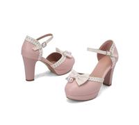 Oktoberfest Zapatos tiroleses para mujer, elegantes Mary Jane Pumps Casual Patchwork Lazo Pajarita Tacones Altos Cómodos Lolita Tacones Altos Zapatos Rockabilly Lacado Zapatos de Novia para Baile Boda