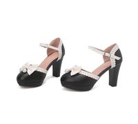 Oktoberfest Zapatos tiroleses para mujer, elegantes Mary Jane Pumps Casual Patchwork Lazo Pajarita Tacones Altos Cómodos Lolita Tacones Altos Zapatos Rockabilly Lacado Zapatos de Novia para Baile Boda