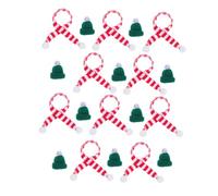 OKUMEYR 10 Juegos DIY Mini Gorros y Bufandas de Lana para Botellas de Vino Accesorios Navideños para Muñecos Decoraciones Festivas para Manualidades