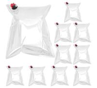 OKUMEYR 10 Piezas Bolsas para Beber Vino de Gran Capacidad 5l con Válvula de Mariposa, Material NY Vmpet PE, Color Plata, Ideales para Actividades al Aire Libre y Picnics