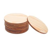 OKUMEYR 10 piezas de recortes circulares de madera: formas redondas de madera sin terminar, discos artesanales en blanco, para manualidades, pintura, proyectos creativos y ruedas de vehículos.
