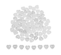 OKUMEYR 100 Unidades Botones Forma de Corazón de Resina en Color Blanco Perla Doble Agujero, Ideales para Manualidades y Costura en Blusas y Proyectos de Decoración