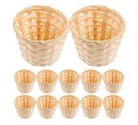 OKUMEYR 12 Cestas Pequeñas de Almacenaje en Madera, Organizador para Frutas y Pan, Decoración Funcional para Hogar y Espacios de Trabajo