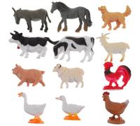 OKUMEYR 12 Piezas Figuras de Animales Miniatura de Granja Modelo Animal de Pie en PVC Decorativo para Escritorio y Patio Decorativo Adecuado para Mini Casa
