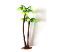 OKUMEYR 16 Piezas de Palmeras Miniatura de Plástico Efecto Visual Realista para Diorama y Diseño de Paisaje en Parque y Calle, Modelo Detallado de 13 Cm