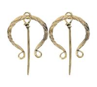 OKUMEYR 2 Broches Dorados de Aleación Estilo Vikingo Vintage para Capa y Bufanda, Accesorio de Collar y Hebilla para Ropa de Mujer, Pack de 2 Piezas