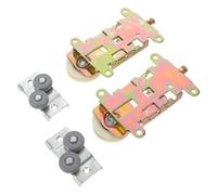 OKUMEYR 2 Juegos Ruedas para Puertas Correderas de Armario, Poleas para Muebles, Metal, 11x6x1,1cm, para Puertas de Espejo Marco de Madera, Instalación Fácil y Silenciosa