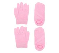 OKUMEYR 2 Pares Guantes y Calcetines Hidratantes de Gel para Manos y Pies Secos y Agrietados Spa Reparador Rosa Kit de Cuidado Nocturno para Piel Suavizada y Nutrida