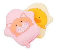 OKUMEYR 2 Piezas Guante de Ducha Grueso de Algodón para Bebés con Diseño de Figura de Dibujos Animados, Cómodo y Práctico para Baño y Viajes, Incluye Anilla Pequeña para Color Aleatorio