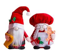 OKUMEYR 2 Piezas Muñeco Navideño Rojo de Tejido Estilo Enano para Decoración de Hogar y Escaparates en Sala y Dormitorio, Adorno Creativo para Fiesta de Navidad