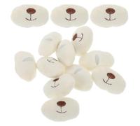 OKUMEYR 20 Piezas Accesorios para Manualidades de Bricolaje para Animales de Peluche de Ganchillo, Bocas de Oso y Perro, Ojos de Seguridad de Tejido Blanco para Juguetes y Proyectos