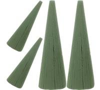 OKUMEYR 4 Bloques de Barro para Flores en Forma de Cono con Absorción Rápida de Agua para Arreglos DIY en Verde, Adecuado para Floristerías y Hogares