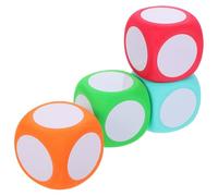 OKUMEYR 4 Dados de Espuma Eva de 6cm con Superficie Borrable y Diseño Liviano Aula y Entretenimiento Familiar, Cubos Didácticos Reutilizables para Juegos Educativos