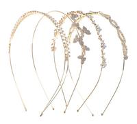 OKUMEYR 4 Diademas de Gemas de Imitación para Mujer y Niñas, Doble Capa Delgada, Accesorios el Cabello en Bodas, Fiestas y Ocasiones Formales, Set de 4 Piezas