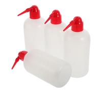 OKUMEYR 4 Piezas Botella Boquilla con Lámpara Recarga de Aceite 500ml | Marcas Visibles de Medición, Llenado Controlado, Plástico Blanco, Uso para Lámparas de Mecha y Queroseno