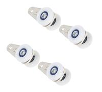 OKUMEYR 4 Poleas para Puertas Correderas de Armario Blanco, Ruedas de Nylon y Hierro, Fácil Instalación, Paquete de 4 Piezas para Cortinas y Colgar Cuadros
