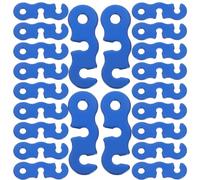 OKUMEYR 40 Piezas Tensor de Línea de Tienda Clip de Cuerda para Tienda de Campaña de Aleación de Aluminio, S, 3 Orificios, Azul, para Estacas y Vientos, Senderismo y Backpacking