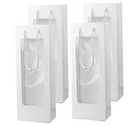 OKUMEYR 4piezas Bolsas De Para Vino De Papel Kraft Con Ventana Para Envasar Para Celebraciones Como Bodas o Cumpleaños