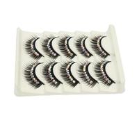 OKUMEYR 5 Pares Pestañas Postizas Exageradas con Brillo Duraderas y Rígidas para Fiestas Disfraces y Actuaciones Escenario Color Negro