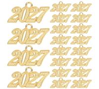 OKUMEYR 50 Piezas de Dijes para Bisutería Graduación 2027 en Aleación de Zinc Dorado Birrete 3d y Borla para Pulseras y Collares de Obsequio Sofisticado