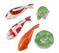 OKUMEYR 5piezas Mascota De Té De Cerámica para Pecera Decoración Flotante Tortugas y Ranas Figuras De Cerámica para Acuario para Jardín o Estanque
