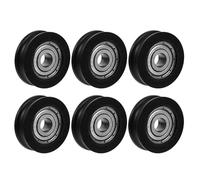 OKUMEYR 6 Piezas de Rodillos para Puerta Corredera Ranura de Pom Negro, Cojinete Silencioso Que Minimiza Ruido y Prolonga Vida Útil, Ideales para Ventanas y Puertas Corredizas