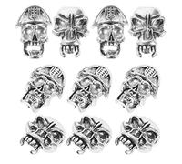 OKUMEYR Accesorios para Rastas y Joyas Cabello en 10 Piezas Cuentas Decorativas de Calavera, para Hombres Que Buscan Adornos para Trenzas y Eventos Vikingos