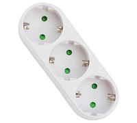 OKUMEYR Adaptador de Triple Ignífugo y Resistente Corriente EU de Pared Blanca