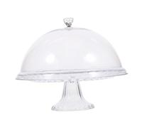 OKUMEYR Bandeja de Postre con Tapa Transparente Acrílica de Soporte para Tartas Multiusos con Cubierta Protectora para Repostería Hogar y Eventos Reutilizable