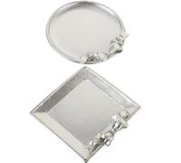 OKUMEYR Bandejas de Resina para Pendientes y Collares, Organizador de Joyas en Plata con Diseño Original y Único para Dormitorio o Sala, Paquete de 2 Piezas