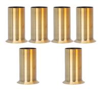 OKUMEYR Base de candelabro E14 de hierro dorado 30x80 mm, 6 piezas con superficie lisa y resistente al calor para lámparas colgantes en hogares y candelabros europeos