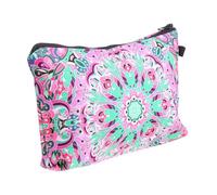 OKUMEYR Bolsa de Aseo Mujer Compacta con Cierre de Cremallera Neceser Portátil Multipropósito para Cosméticos y Joyas Diseño Mandala Floral Resistente y Duradero para Viaje