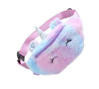 OKUMEYR Bolso Bandolera de Felpa para Niñas Cintura Ajustable y Amplio Espacio, Bolso de Pecho de Unicornio Adecuado para Paseo y Fiesta