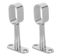 OKUMEYR brackets for closet rods, oval closet pole holder, acero inoxidable, 2Pcs, height adjustable 85-120 mm, shelf-mount garment rod, home, singlehanded microadjustments